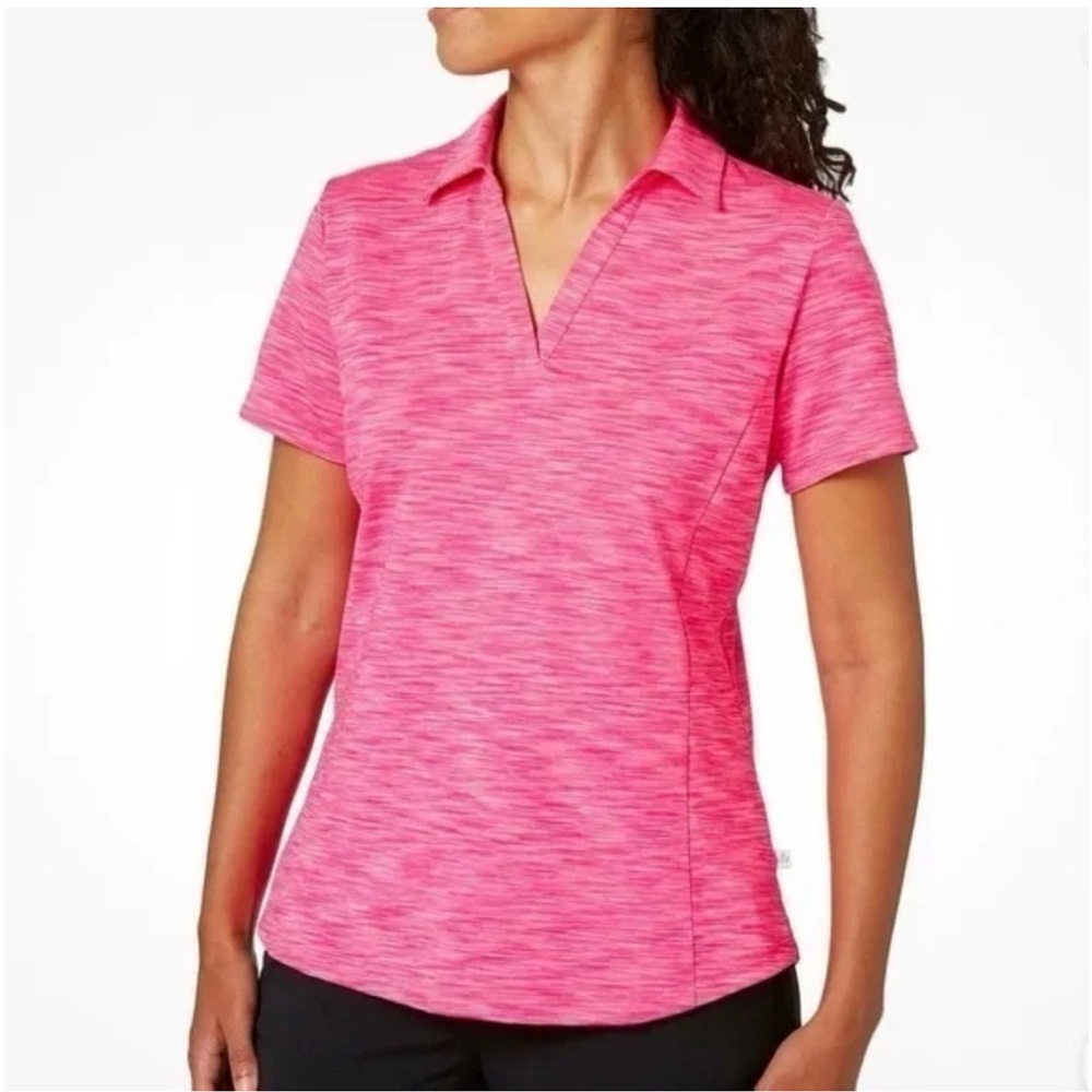Lady Hagen Women’s Polo Shirt Space Dye Pink